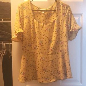 Monteau Yellow Floral Top